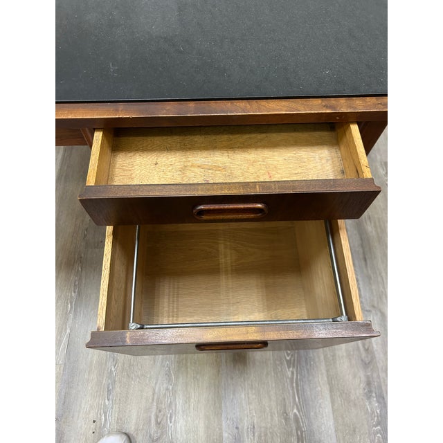 1970s MCM Sleek Walnut Desk Slate Top For Sale In West Palm - Image 6 of 11