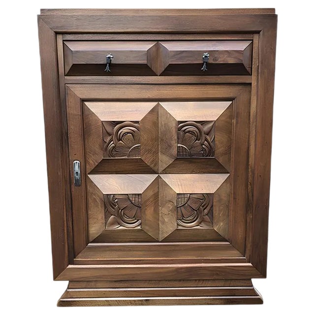 Art Deco Walnut Cabinet, 1920s For Sale