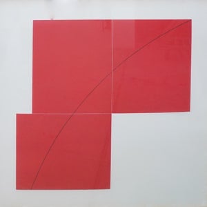 Robert Mangold, Large Aquatint Etching A Red Color MInimalist Abstract Etching Robert Mangold, 1979