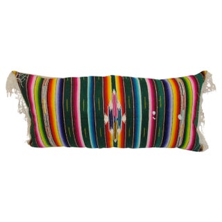 Colorful Custom Guatemalan Vintage Serape Pillow For Sale