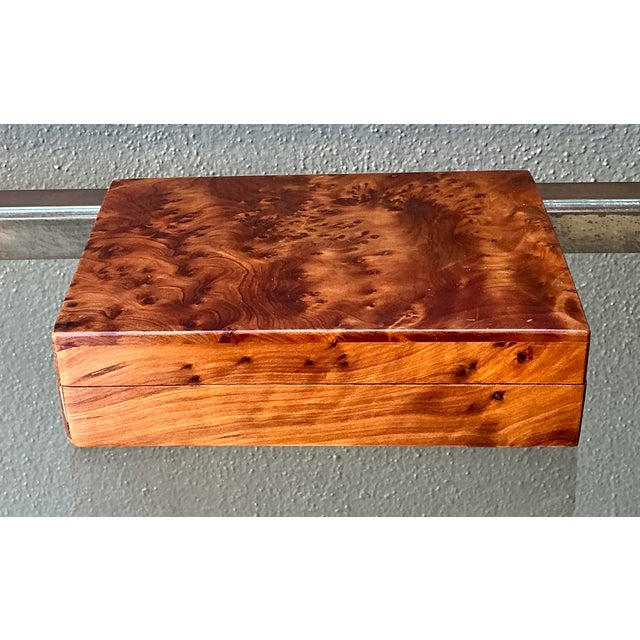 Vintage Burl Wood Lidded Box For Sale - Image 12 of 12