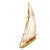 Mid 20th Century Mid 20th Century 14k Yellow Gold Carved Quartz Sailboat Brooch For Sale - Image 5 of 8