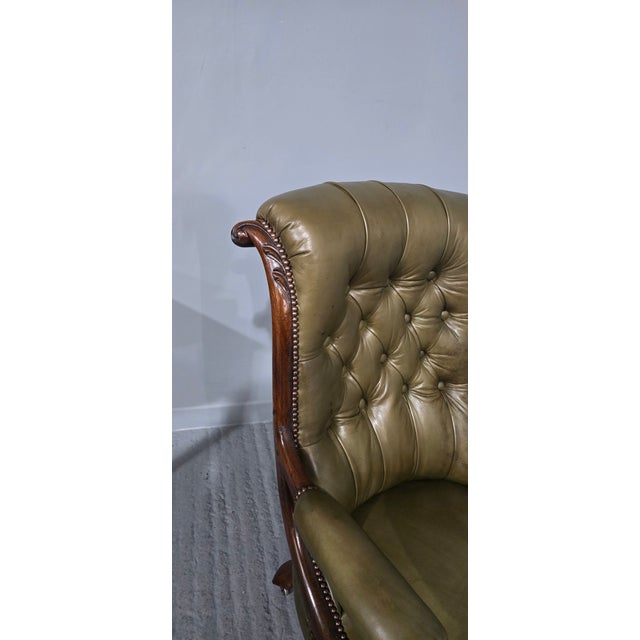 Hollywood Regency Outstanding Leather Library Chair, 1810 For Sale - Image 3 of 11