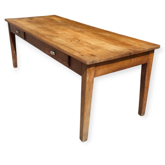 Wood Antique French Farmhouse Table in Oak, 1900 For Sale - Image 7 of 18