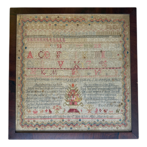 Antique Signed and Dated 19th Century Needlework Sampler