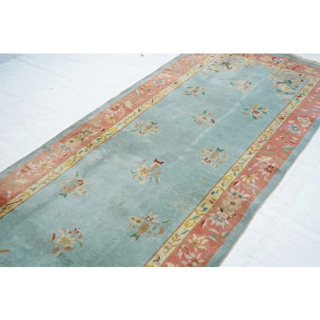 Blue Vintage Chinese Runner 3'6'' x 9'6'' For Sale - Image 8 of 11