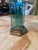 Modern 1970s Fontana Arte Style Brass and Blue Glass Table Lamps - a Pair For Sale - Image 3 of 10