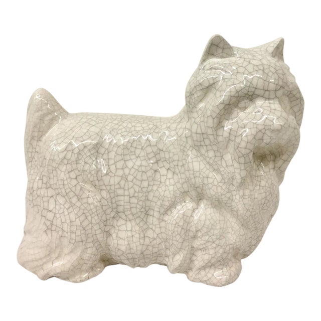 Ceramic Artisan Yorkshire Terrier Statue For Sale