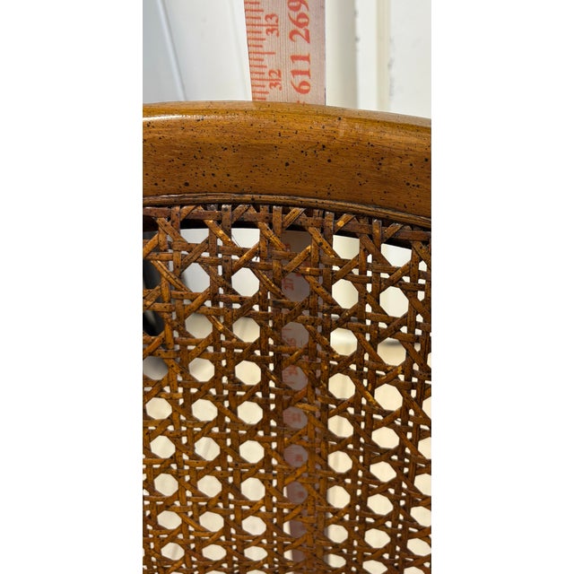 Drexel Heritage Vintage French Regency Style Cane Barrel Back Armchair From Beachler’s Drexel Heritage Gallery For Sale - Image 4 of 9