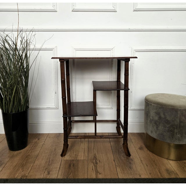 Wood Mid-Century Italian Faux Bamboo Wooden Dry Bar Cabinet Table, 1960s For Sale - Image 7 of 9