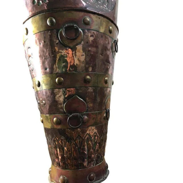 Copper Large 19th Century Brass and Copper Coal Bucket For Sale - Image 8 of 9