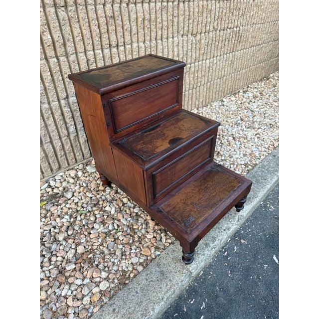 Early 20th Century Early 20th Century Antique English Regency Style Library or Bed Step For Sale - Image 5 of 12