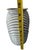 Art Deco Revival Ribbed Wrapped Art Glass Vase Vintage Gray Inspired by Plissé Glass For Sale - Image 4 of 8