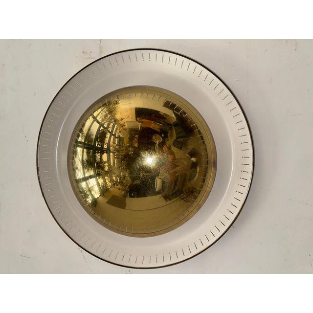 Elevate your interior with this stunning, authentic 1950s flush mount light, attributed to the prestigious German...