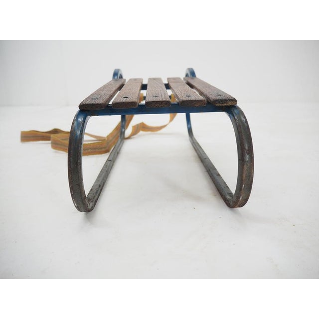 Vintage Children's Sleigh in Steel and Wood, 1920 For Sale - Image 13 of 15