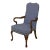 Fairfield Blue Print Upholstered Open Armchair For Sale