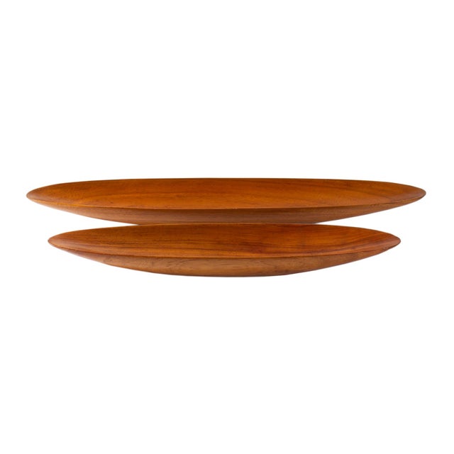 Mid 20th Century Mid-Century Wooden Canoe-Shaped Bowls For Sale - Image 5 of 8