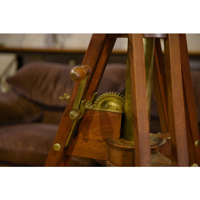 Vintage Brass and Wood Astronomical Telescope, 1930s For Sale - Image 11 of 15