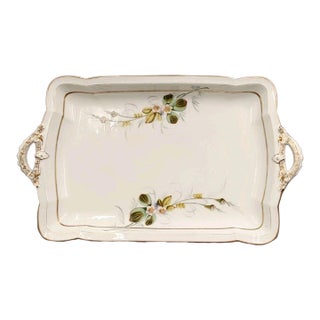 Late 19th Century CFH Charles Field Haviland Limoges Tray Floral Gold Gilt Victorian Hand Painted For Sale