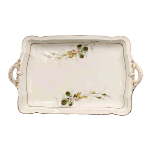 Late 19th Century CFH Charles Field Haviland Limoges Tray Floral Gold Gilt Victorian Hand Painted