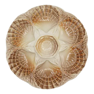 French Majolica Oyster Plate