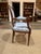 Brown Pair of Louis XVI Style Fauteuils Carved Walnut Arm Chairs Blue White Damask Floral For Sale - Image 8 of 8