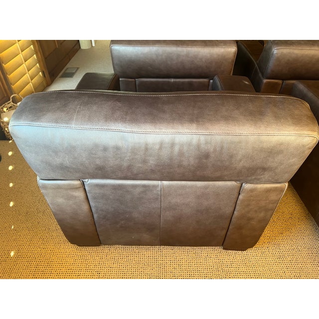 Traditional Ethan Allen Leather Club Chair For Sale - Image 3 of 7