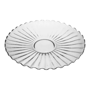Large Fluted Round Vintage Crystal Serving Platter