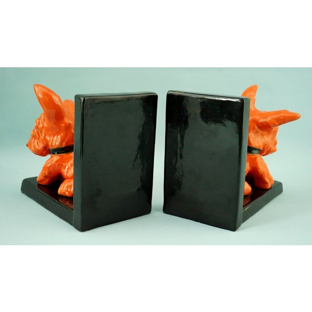 Art Deco Ceramic Scotch Terrier Bookends by Ida Meisinger for Goldscheider, Austria, 1920s, Set of 2 For Sale - Image 6 of 18
