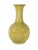 Chinoiserie Vintage Lemon Yellow Monochrome Fine Porcelain Chinese Vase With Hand Painted White Pate Scenic Relief For Sale - Image 3 of 10