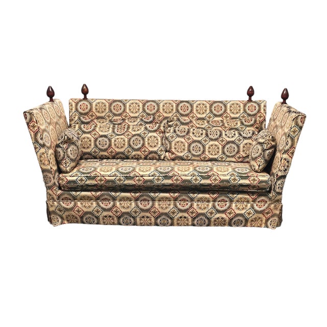 90" English Knole Style Four Seat Sofa Upholstery Project For Sale - Image 4 of 12