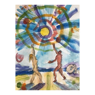 "Nudes" Figurative Watercolor Painting For Sale