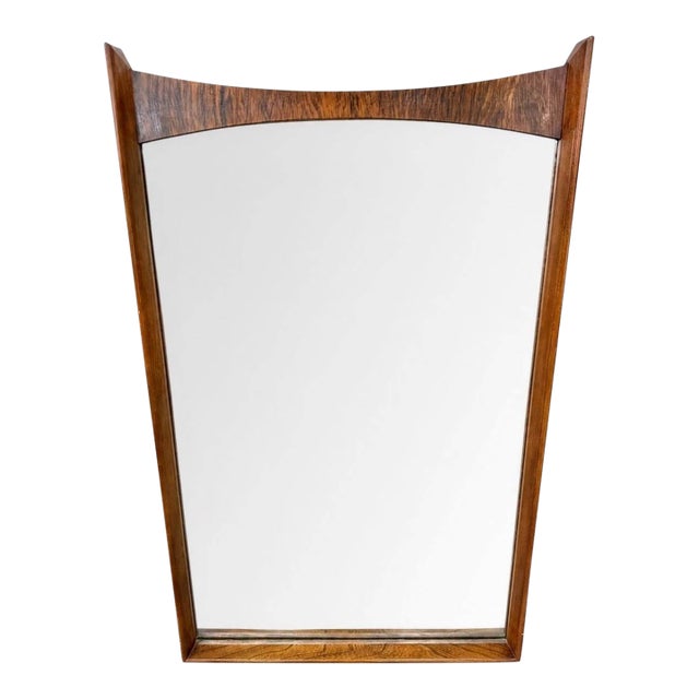 Mid-Century Modern Walnut & Rosewood Mirror For Sale