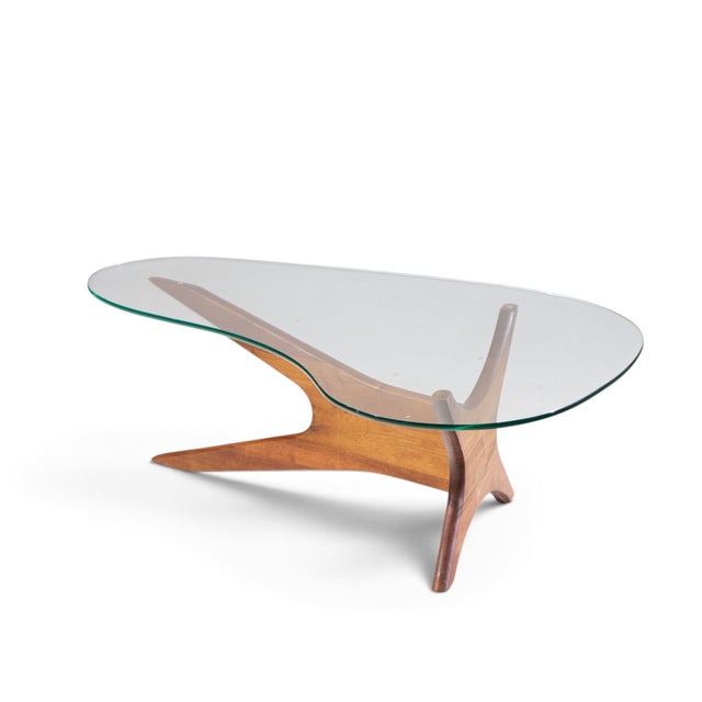 Adrian Pearsall for Craft Associates Mid Century Walnut Jacks Coffee Table For Sale In Chicago - Image 6 of 9