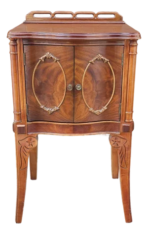 Mid 20th Century French Louis XVI Style Mahogany Galleried Side Cabinet
