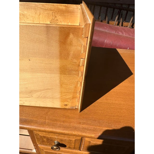 ‘Provincetown’ 60” Solid Maple Credenza or Dresser by Dearborn of Oshkosh - Vintage Mid 20th Century For Sale In Saint Louis - Image 6 of 8