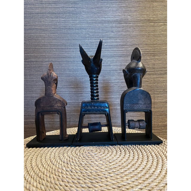 Carved West African Weaving Heddles a Set of 3 Chairish