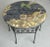 Metal Ornate Grotto Shell Tiger Motif Round Marble Coffee Table With Iron Base For Sale - Image 7 of 7