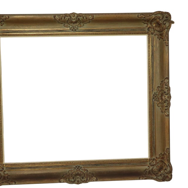 Rococo Large Baroque-Style Gilt Wooden Frame For Sale - Image 3 of 17