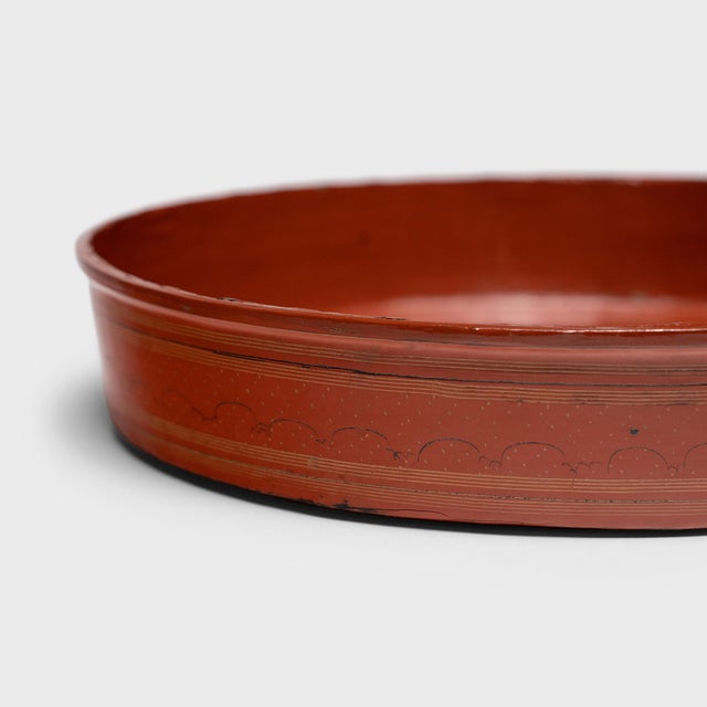Burmese Yun Lacquer Tray, C. 1900 For Sale - Image 4 of 6