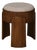 Art Deco Round Ottoman in Ash and White Boucle, 1990 For Sale