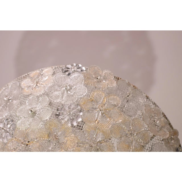 Large Mid-Century Gold Flower Glass Ceiling Light 1960s by Barovier E Toso For Sale - Image 10 of 12