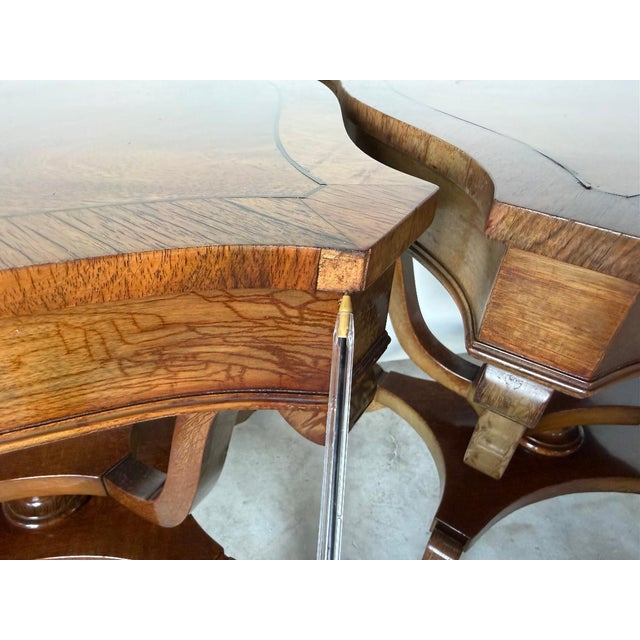 Vintage Eclectic Mahogany Curule-Base Side Tables With Brass Inlay – Pair For Sale - Image 17 of 18