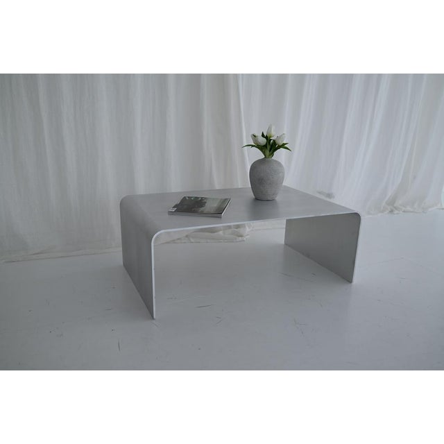 Metal Sculptural Brushed Aluminum Coffee Table by Veliento For Sale - Image 7 of 17