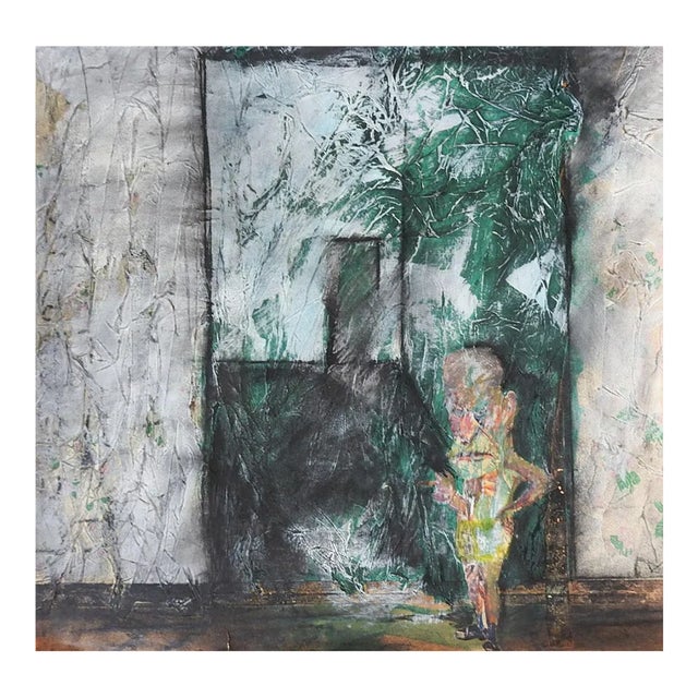 Vintage Mixed Media Abstract Figural Collage For Sale