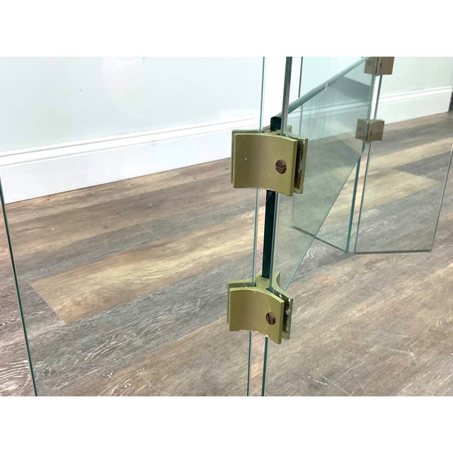 Metal 1970s Attributed to Leon Rosen for Pace Collection Glass & Bronze Console Table For Sale - Image 7 of 11