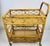 Chinoiserie Vintage Bamboo and Cane Two-Tier Bar Cart With Brass Casters For Sale - Image 3 of 13