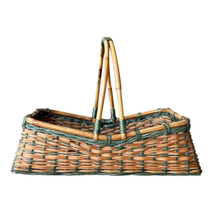 Abundantly-Sized Late 20th-Century Bamboo & Natural Willow Baker’s-Style Basket