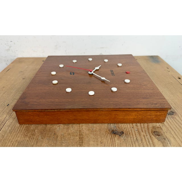 Vintage Brown Wooden Wall Clock from Seiko, 1980s For Sale - Image 11 of 16
