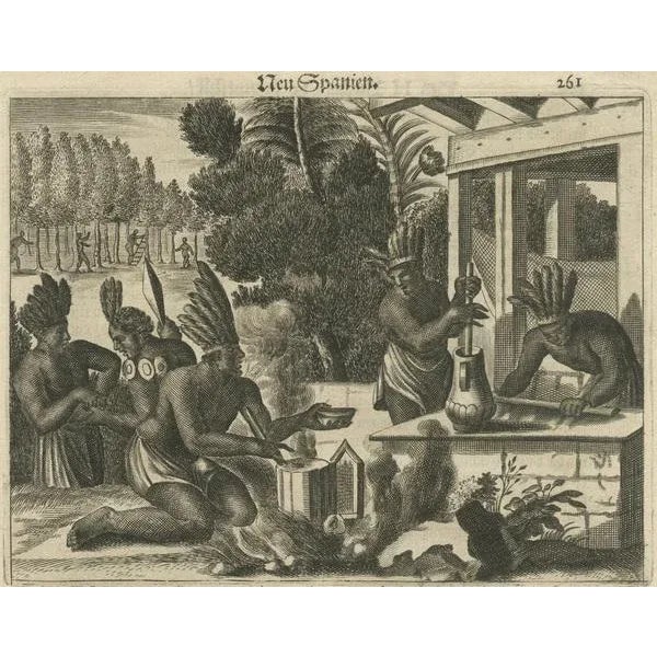 Montanus, Daily Life in New Spain, 1673, Copper Engraving For Sale - Image 3 of 7